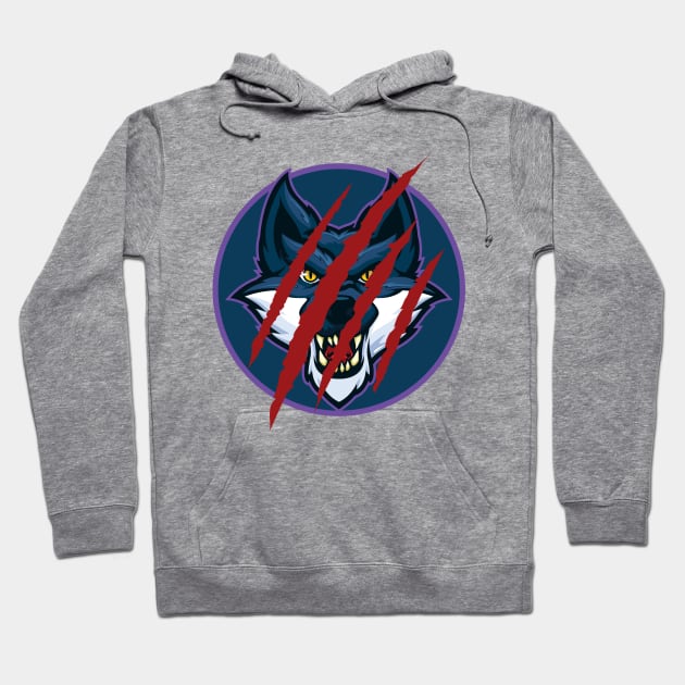 wolf with scratched face Hoodie by Dress Well Shop